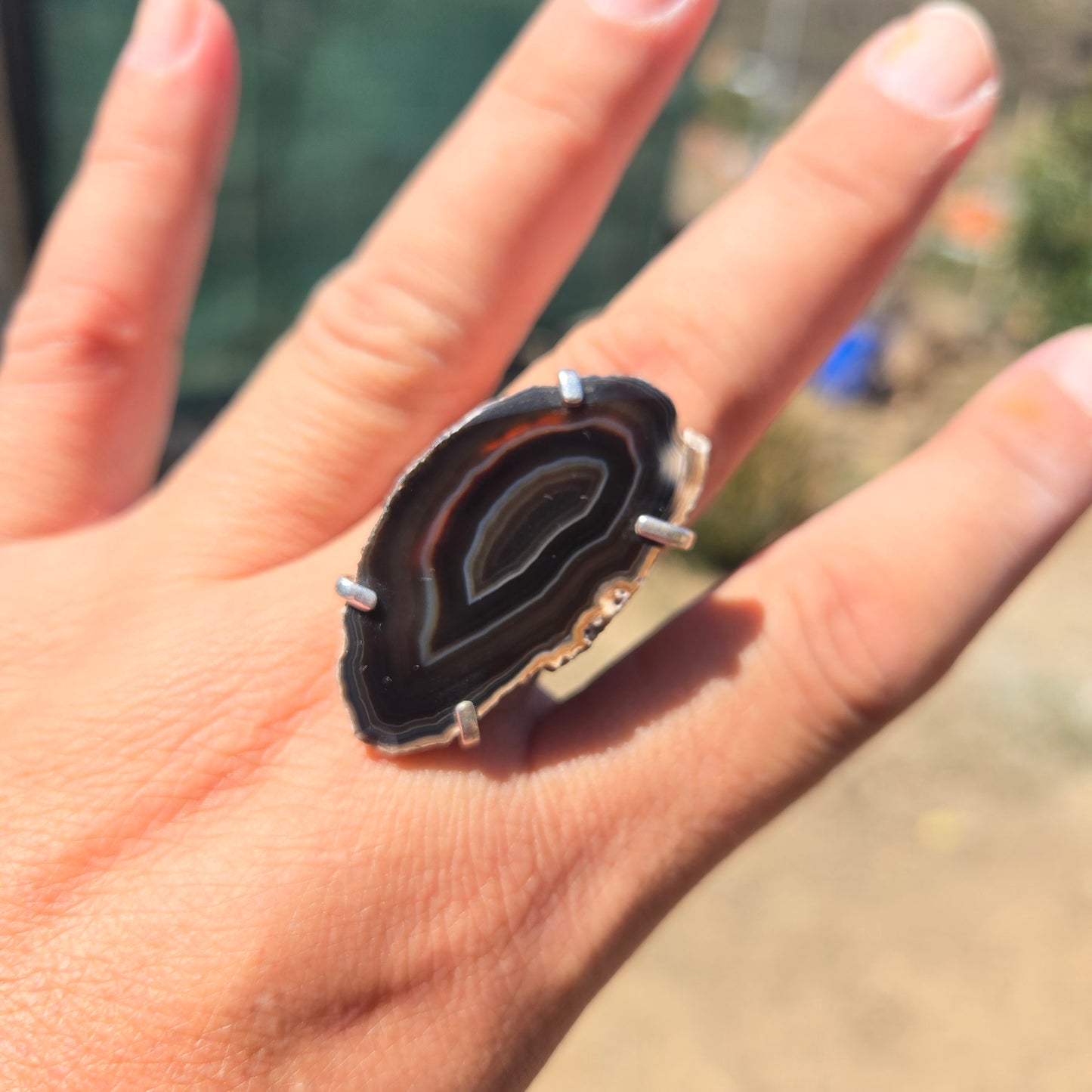 Anillo de Placa de Ágata