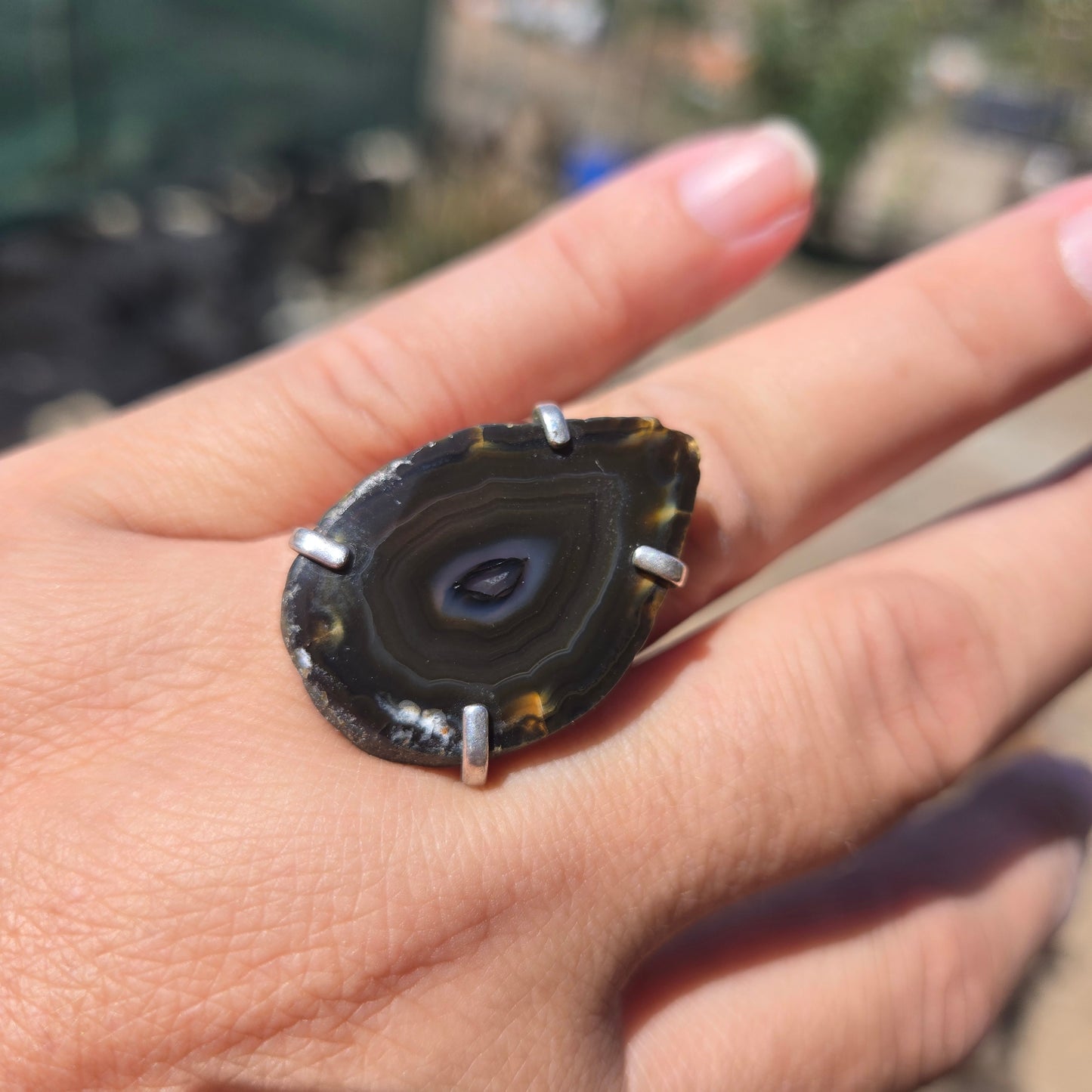 Anillo de Placa de Ágata